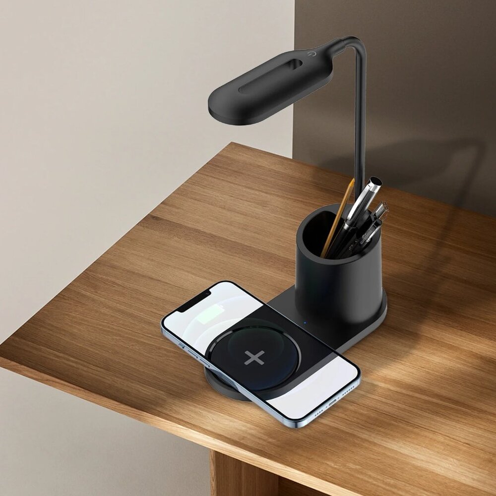 💥Home & Office LED Desk Lamp with Wireless Charger & Organizer